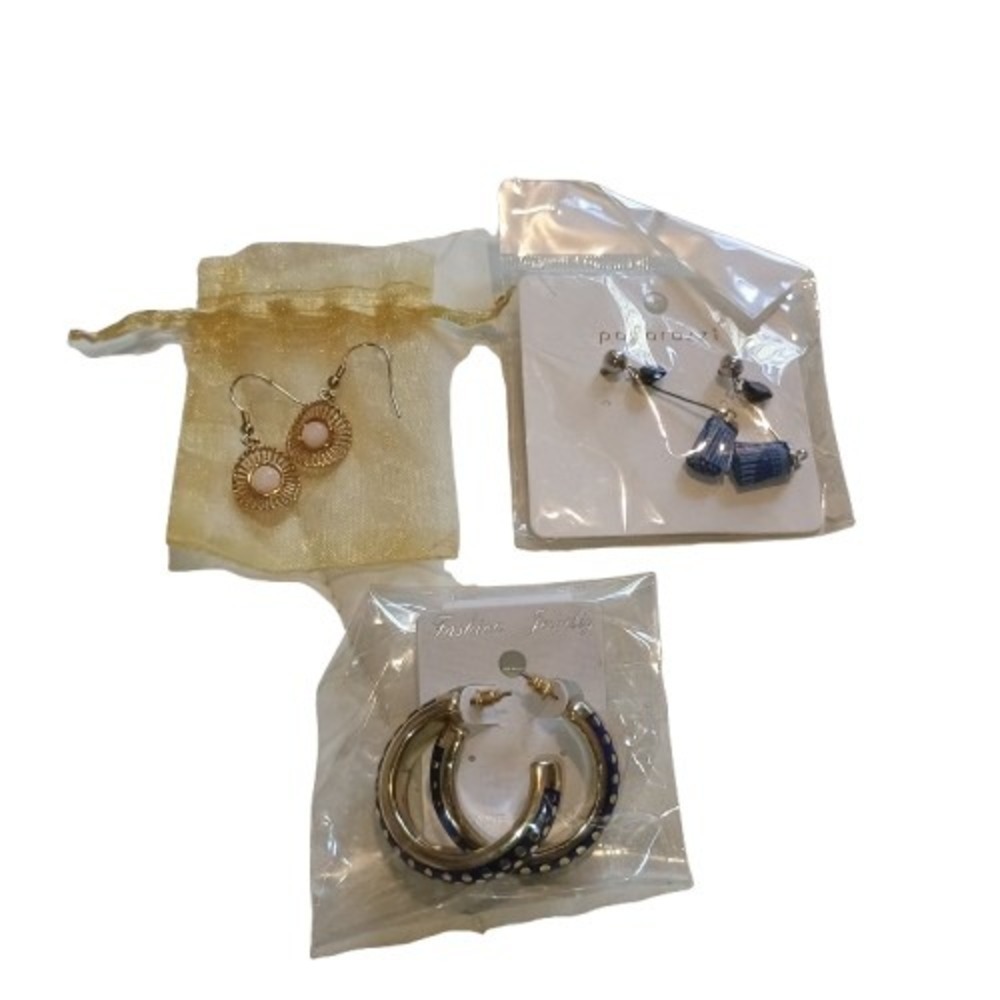 Earrings Lot: Drop Dangle Stud Hoop Fashion Jewelry Gold Blue Pink‎ Flower